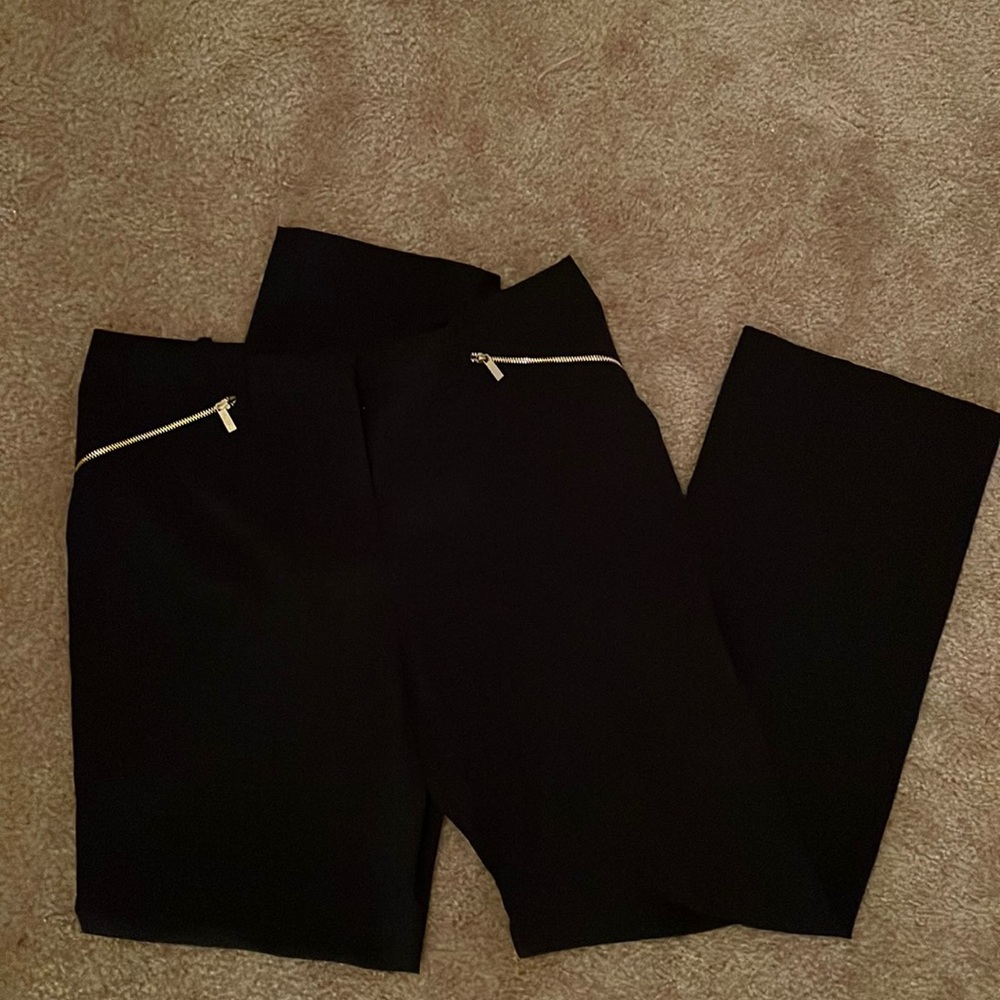 Calvin Klein gold zipper details dress pants
